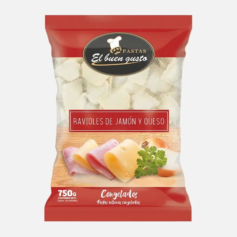 Ravioles de jamón y queso