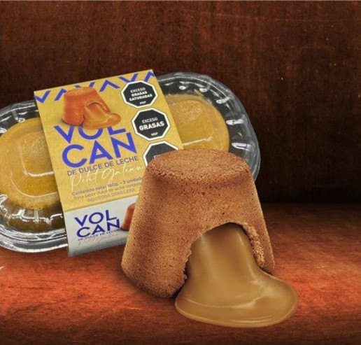 Volcán de dulce de leche