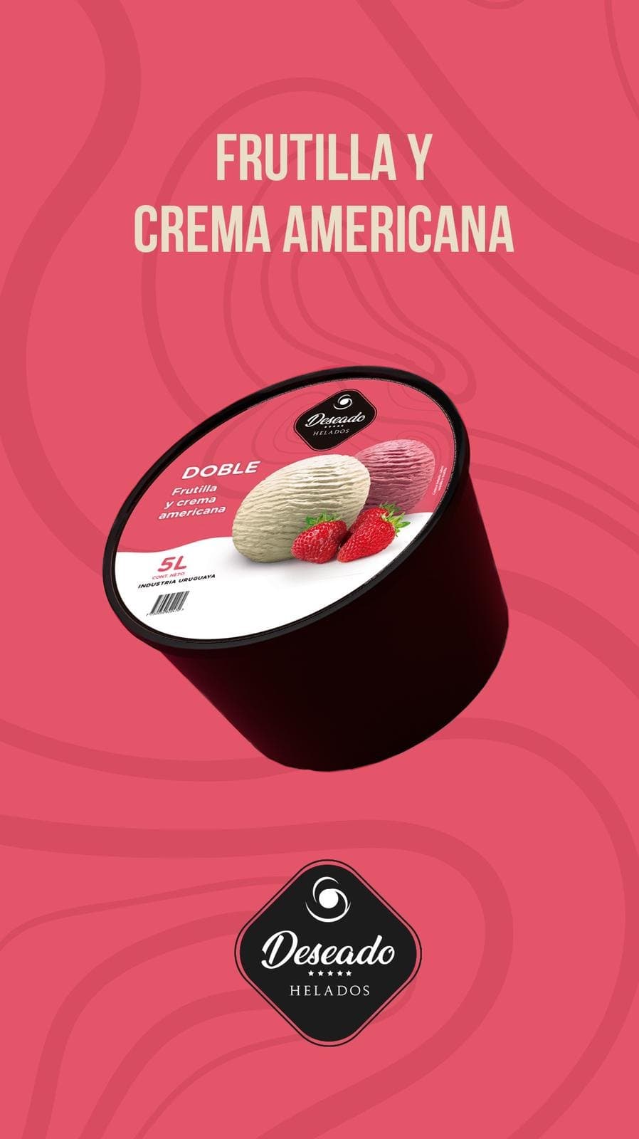 Helado de frutilla y crema