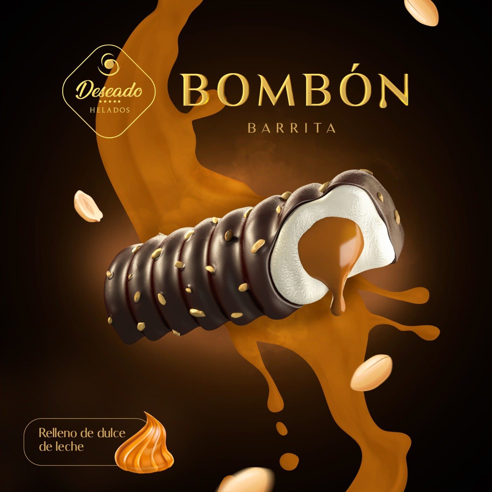 Palito bombón helado de crema con baño de chocolate