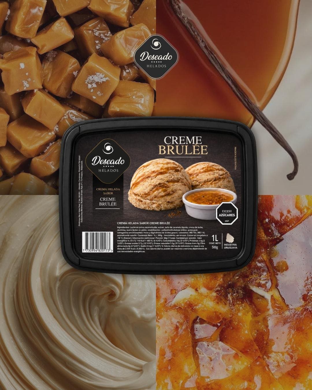 Helado de crème brûlée