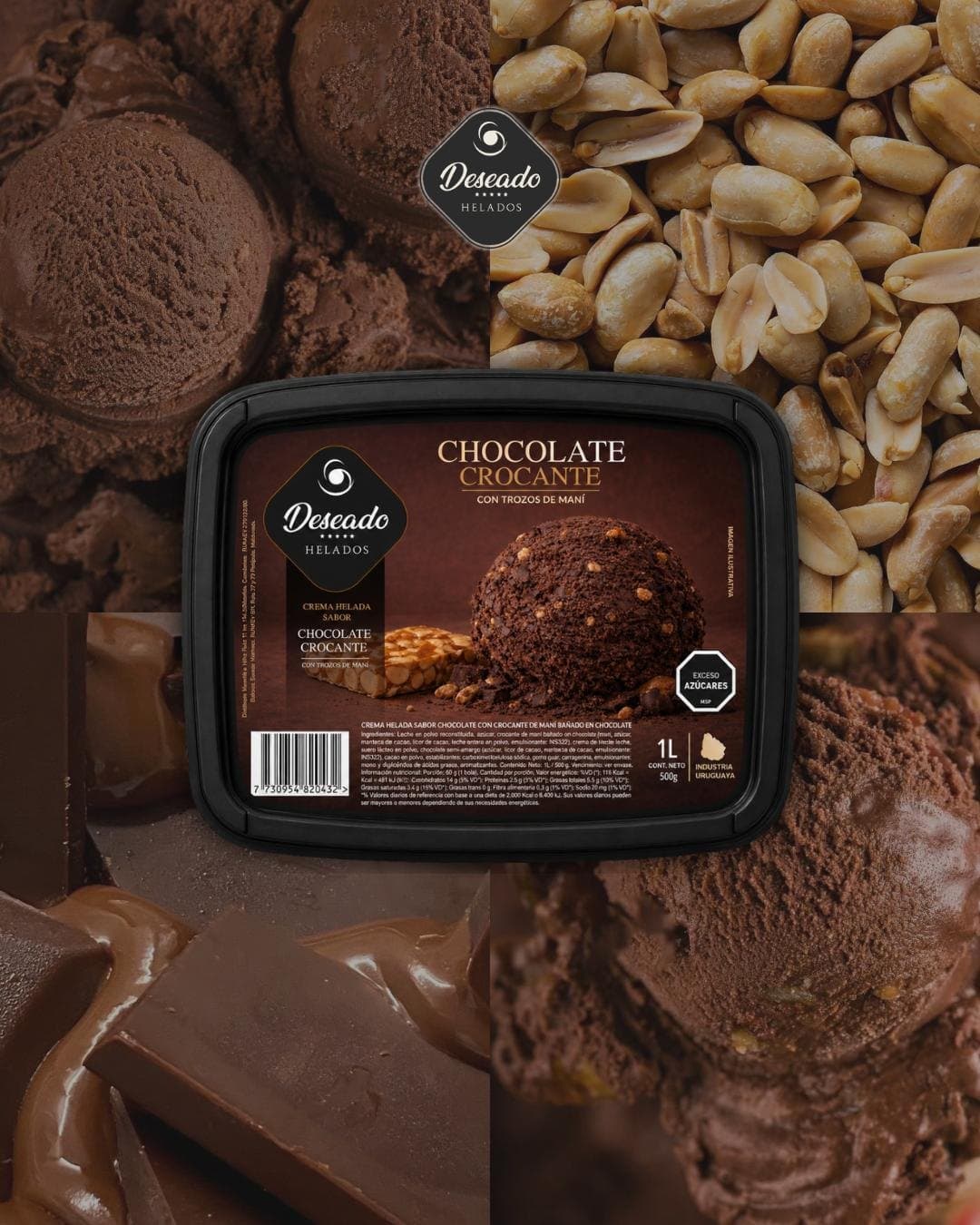 Helado de chocolate crocante
