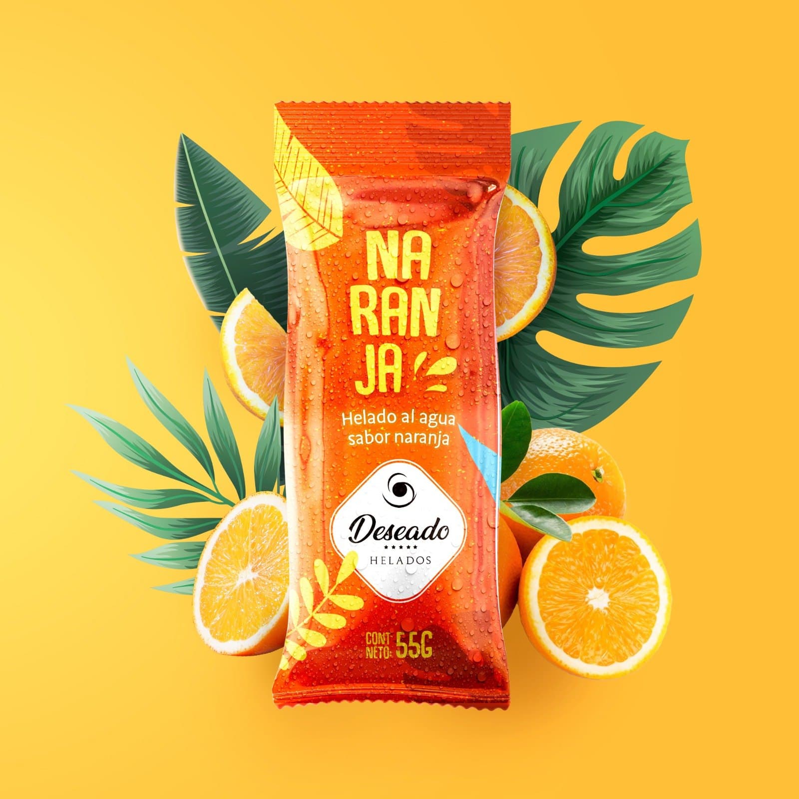 Palito helado de naranja