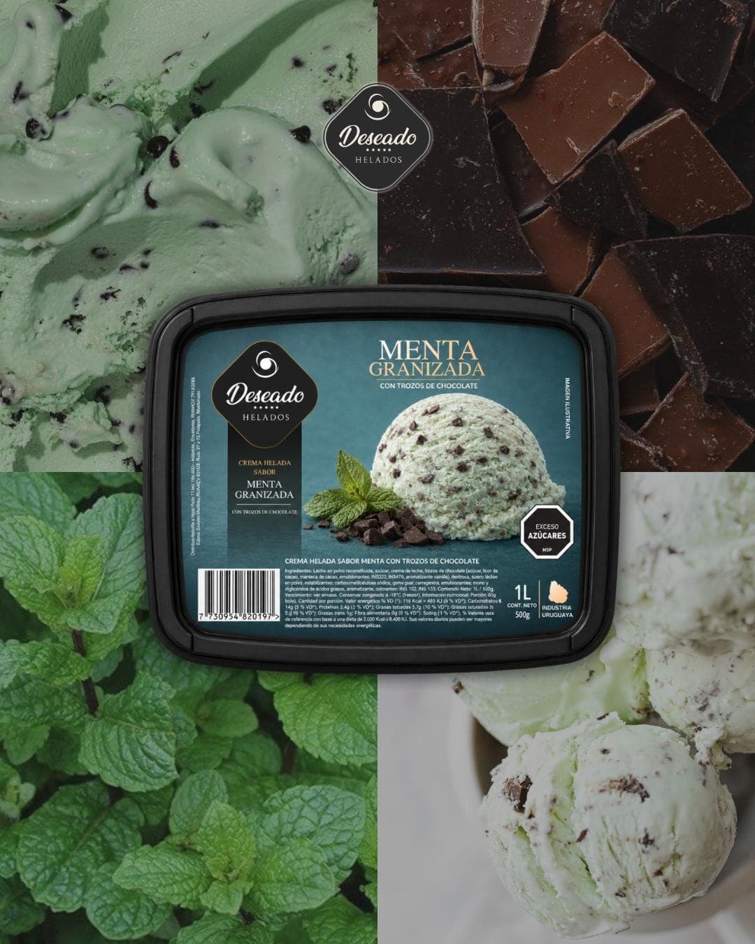 Helado de menta granizada