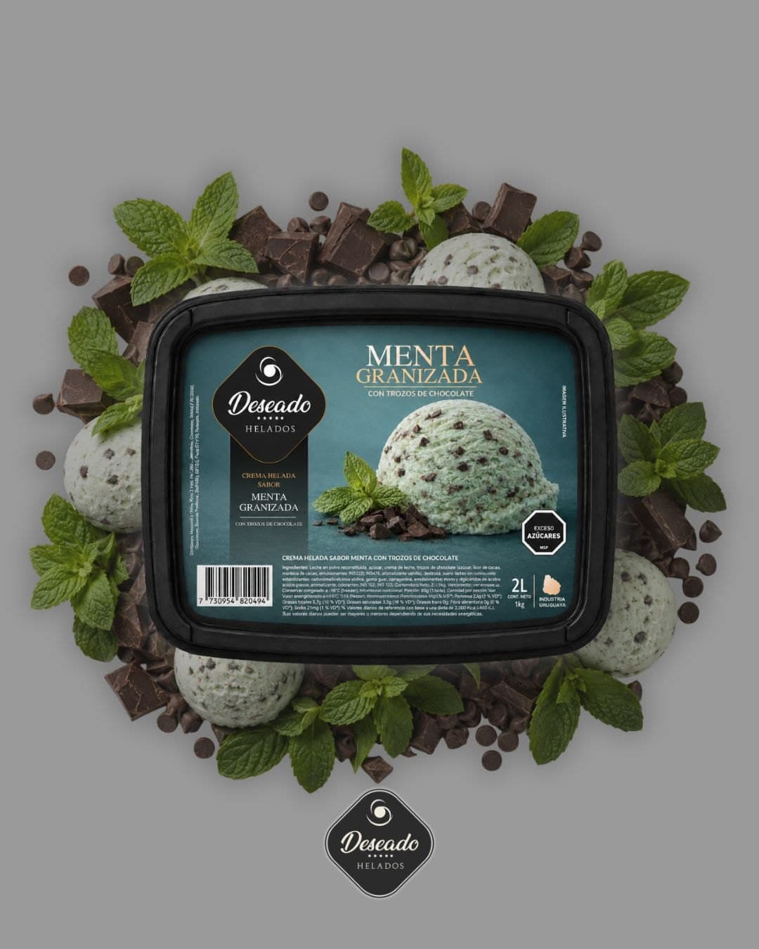 Helado de menta granizada