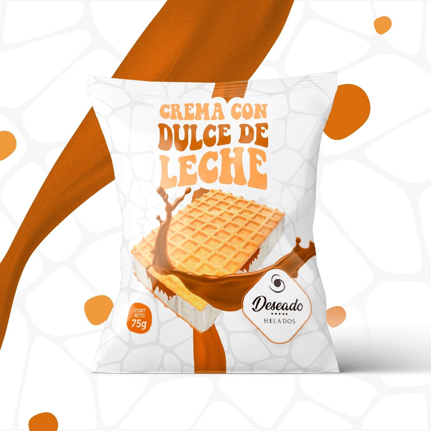 Sándwich helado de crema y dulce de leche