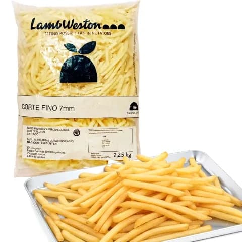 Papas corte fino de 7 × 7 mm