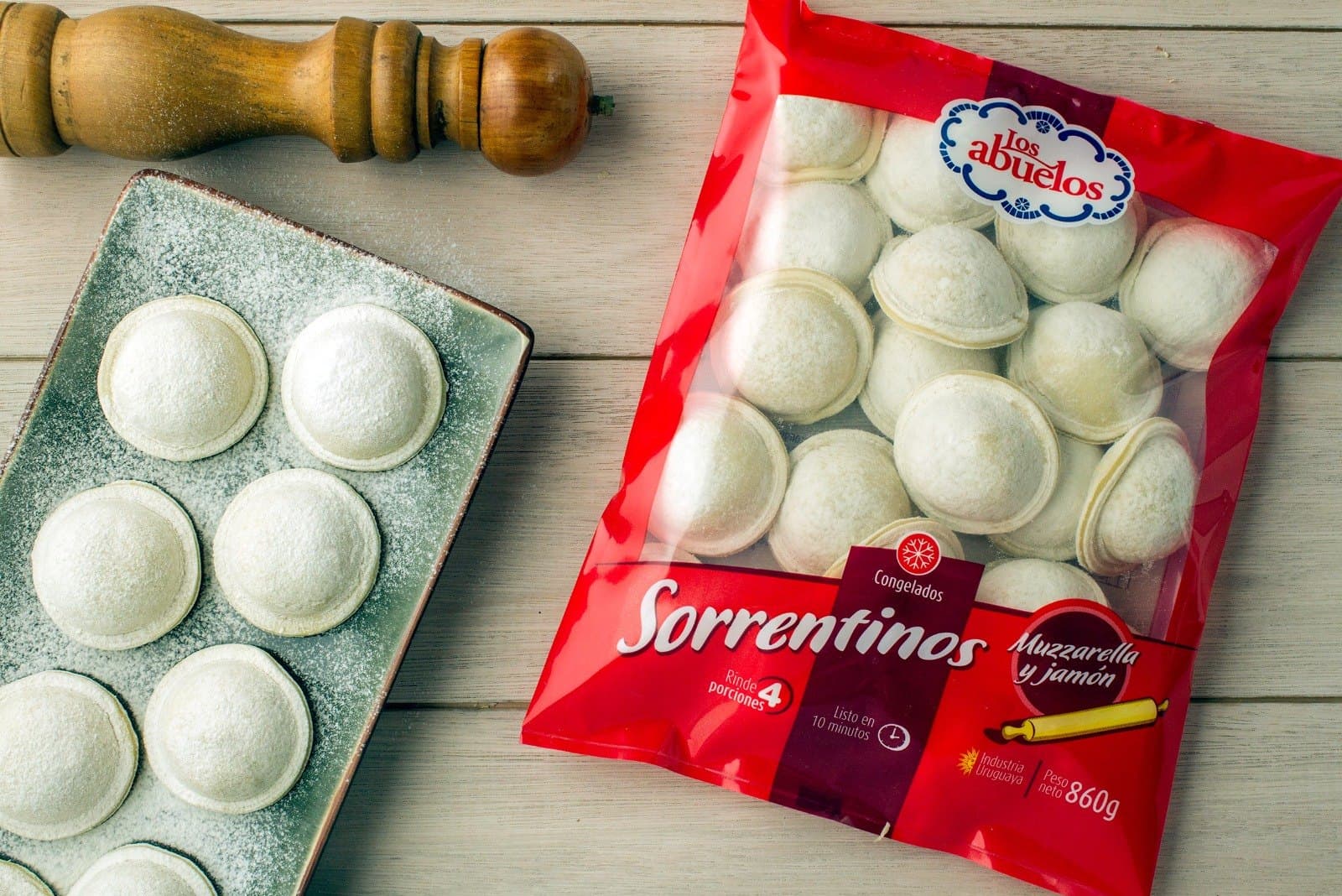 Sorrentinos de muzzarella y jamón