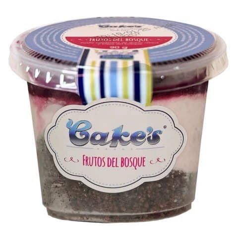Postre individual de frutos del bosque