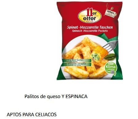 Palitos de muzzarella y espinaca